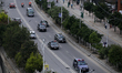 The convoy of Nepal President Ram Chandra Paudel moves on the road of Kathmandu, Nepal, on...