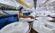 A worker works in a workshop of a textile products manufacturing enterprise in Qingzhou Ec...