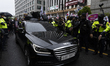 A vehicle carrying Han Duck-soo, a preliminary candidate for the People Power Party, arriv...