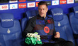 Marc-Andre ter Stegen sits on the bench during the match between RCD Espanyol and FC Barce...