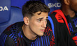 Gavi sits on the bench during the match between RCD Espanyol and FC Barcelona, correspondi...