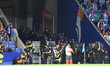 A large police presence prevents incidents during the match between RCD Espanyol and FC Ba...