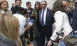 The former president of Cantabria, Spain, Miguel Angel Revilla, departs from the courts of...