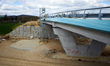An unfinished bridge stands on the A69 construction site near Saix, Tarn. The Administrati...