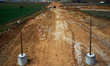 The A69 construction site is near Maurens-Scopont in Tarn, France, when one looks towards...