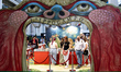 People visit the stand of the editor Ippocampo at the Salone del Libro (Book Fair) 2025 in...