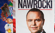 Campaign poster of Karol Nawrocki, running in the presidential elections, is seen in Sedzi...