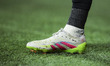 Raphina of FC Barcelona wears Adidas boots during the La Liga EA Sports 2024/25 match betw...
