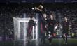 Lamine Yamal of FC Barcelona celebrates after scoring a goal with his teammates during the...