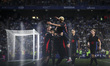 Lamine Yamal of FC Barcelona celebrates after scoring a goal with his teammates during the...