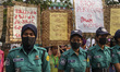Tribal women take part in a rally against the surge in gender-based violence and demand eq...