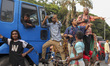 Bangladeshi journalists take risks to cover news at a rally against the surge in gender-ba...