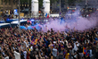 In Barcelona, Spain, on May 16, 2025, FC Barcelona celebrates their historic 2024-2025 sea...