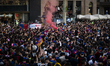 In Barcelona, Spain, on May 16, 2025, FC Barcelona celebrates their historic 2024-2025 sea...