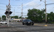 Railroad crossing gates remain up as New Jersey Transit train service is suspended. No tra...
