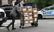 Boxes of evidence enter federal court in New York, New York, on May 16, 2025. 