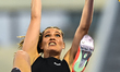 Alysha Newman of Canada competes in the women's Pole Vault final at the Diamond League Doh...
