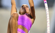 Gabriela Leon of the United States competes in the women's Pole Vault final at the Diamond...