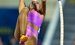 Gabriela Leon of the United States competes in the women's Pole Vault final at the Diamond...