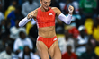 Molly Caudery of Great Britain competes in the women's Pole Vault final at the Diamond Lea...