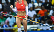 Molly Caudery of Great Britain competes in the women's Pole Vault final at the Diamond Lea...