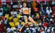 Katie Moon of the United States competes in the women's Pole Vault final at the Diamond Le...