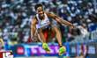 Thea Lafond of Dominica competes in the women's Triple Jump at the Diamond League Doha Mee...
