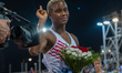 Salwa Eid Naser of Bahrain celebrates after winning the women's 400m final at the Diamond...