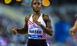 Naser Salwa Eid of Bahrain competes in the women's 400m final at the Diamond League Doha M...
