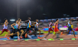 Athletes compete in the men's 800m during the Diamond League Doha Meeting 2025 competition...