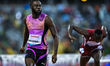 Rasheed Broadbell of Jamaica competes in the men's 110m Hurdles final at the Diamond Leagu...
