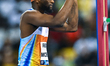 Shelby Mcewen of the United States competes in the men's High Jump at the Diamond League D...