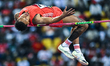 Turner Vernon Turner of the United States competes in the men's High Jump at the Diamond L...