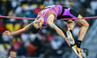 Matteo Sioli of Italy competes in the men's High Jump at the Diamond League Doha Meeting 2...