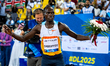 Reynold Cheruiyot of Kenya celebrates after winning the men's 5000m final at the Diamond L...