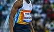 Vernon Turner of the United States reacts during the men's High Jump at the Diamond League...