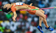 Ryoichi Akamatsu of Japan competes in the men's High Jump at the Diamond League Doha Meeti...