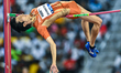 Ryoichi Akamatsu of Japan competes in the men's High Jump at the Diamond League Doha Meeti...