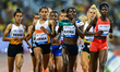 Chepchirchir Nelly of Kenya competes in the women's 1500m at the Diamond League Doha Meeti...