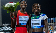 Chepchirchir Nelly of Kenya celebrates after winning the women's 1500m final at the Diamon...