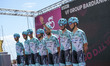 The team and Alessio Martinelli of Italy raise their hands with the VF Group - Bardiani CS...
