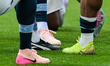 Football boots of Manchester City players during the Emirates FA Cup Final between Crystal...