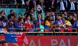 Goalkeeper Dean Henderson of Crystal Palace holds the FA Cup during the Emirates FA Cup Fi...