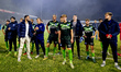 Players of De Graafschap appear dejected after losing the game during the match between Do...