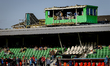 The camera is positioned on the roof of the stadium during the match between Dordrecht and...