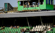 The camera is positioned on the roof of the stadium during the match between Dordrecht and...