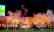 Supporters of De Graafschap hold a banner of the end of Brigata Tifosi during the match be...