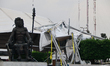 A general view of a structure that collapses due to strong wind waves. Winds this afternoo...
