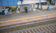 A passenger is seen waiting at the Warszawa Pludy train station in Warsaw, Poland on 22 Ma...