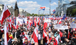 Participants in the Great Patriotic March, organized in support of Rafal Trzaskowski, the...